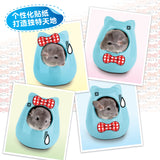 OIC Kitty Shaped Ceramic House (Blue/Yellow)