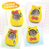 OIC Kitty Shaped Ceramic House (Blue/Yellow)