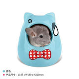 OIC Kitty Shaped Ceramic House (Blue/Yellow)