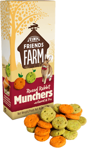 Supreme Tiny Friends Farm Russel Rabbit Munchers With Carrot & Pea (120g)