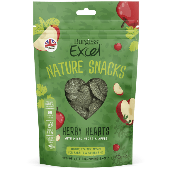 Burgess Excel Natural Snacks Herby Hearts (60g)