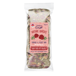Burgess Excel Natural Snacks Forage & Feast Hay Bar with Rose (60g)