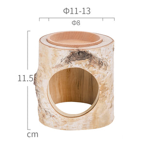 Niteangel Natural Birch Trunk Hideout With Treat Bowl (12x12x11.5cm)