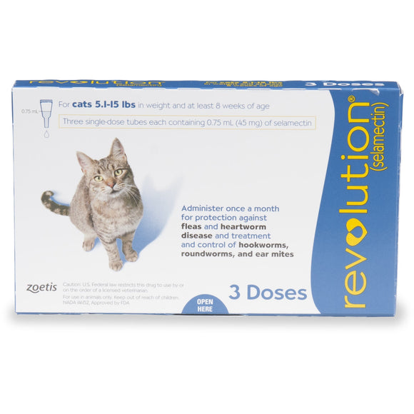 Revolution for Cats 5.1lb to 15lb (3 Doses of 45mg)