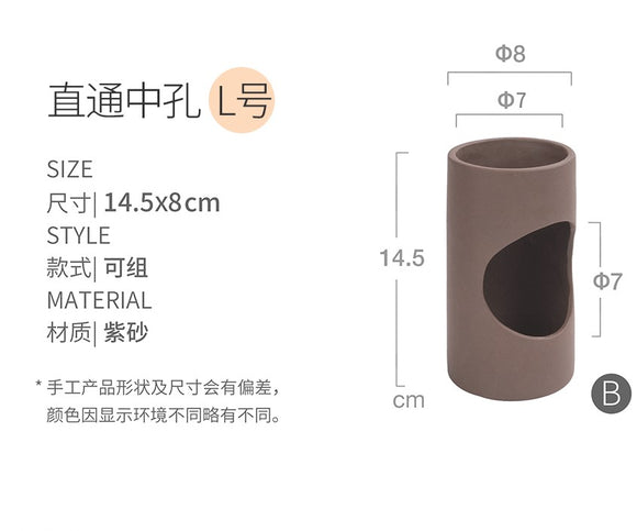 Niteangel Purple Sand Ceramic Tunnel Large (14.5cm Length x 7cm Internal Diameter)